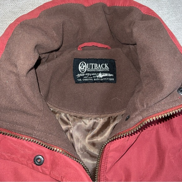 Outback Trading Co Western / Ranch Coat  Womens Small Red/ Brown Zip Up Snap - Picture 8 of 14